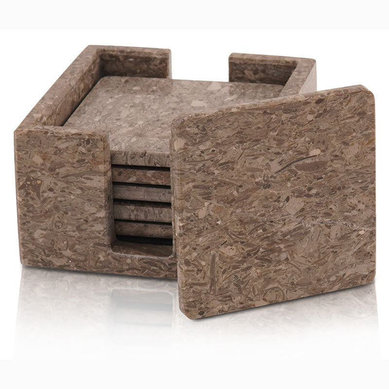Full Square Coaster Set with Holder-1