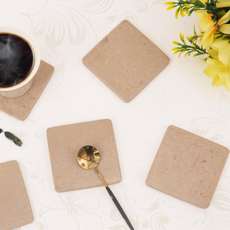 Full Square Coaster Set with Holder-8