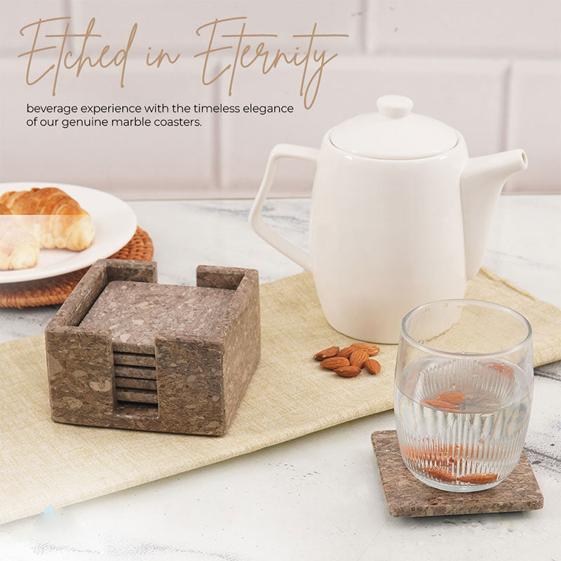 Full Square Coaster Set with Holder-4