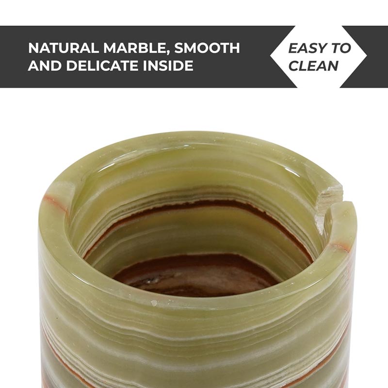 Salt Cellar with Lid, Spoon and Tray - Marble Serving Tray-4