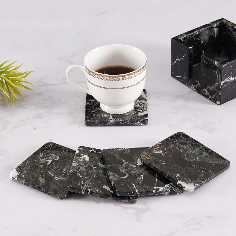 Full Square Coaster Set with Holder-5
