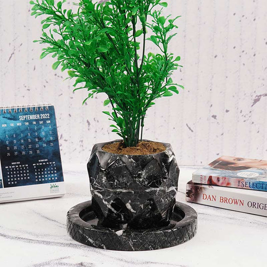 4" Marble Planters For Plant Stand -  Indoor Planter & Outdoor Planter-0