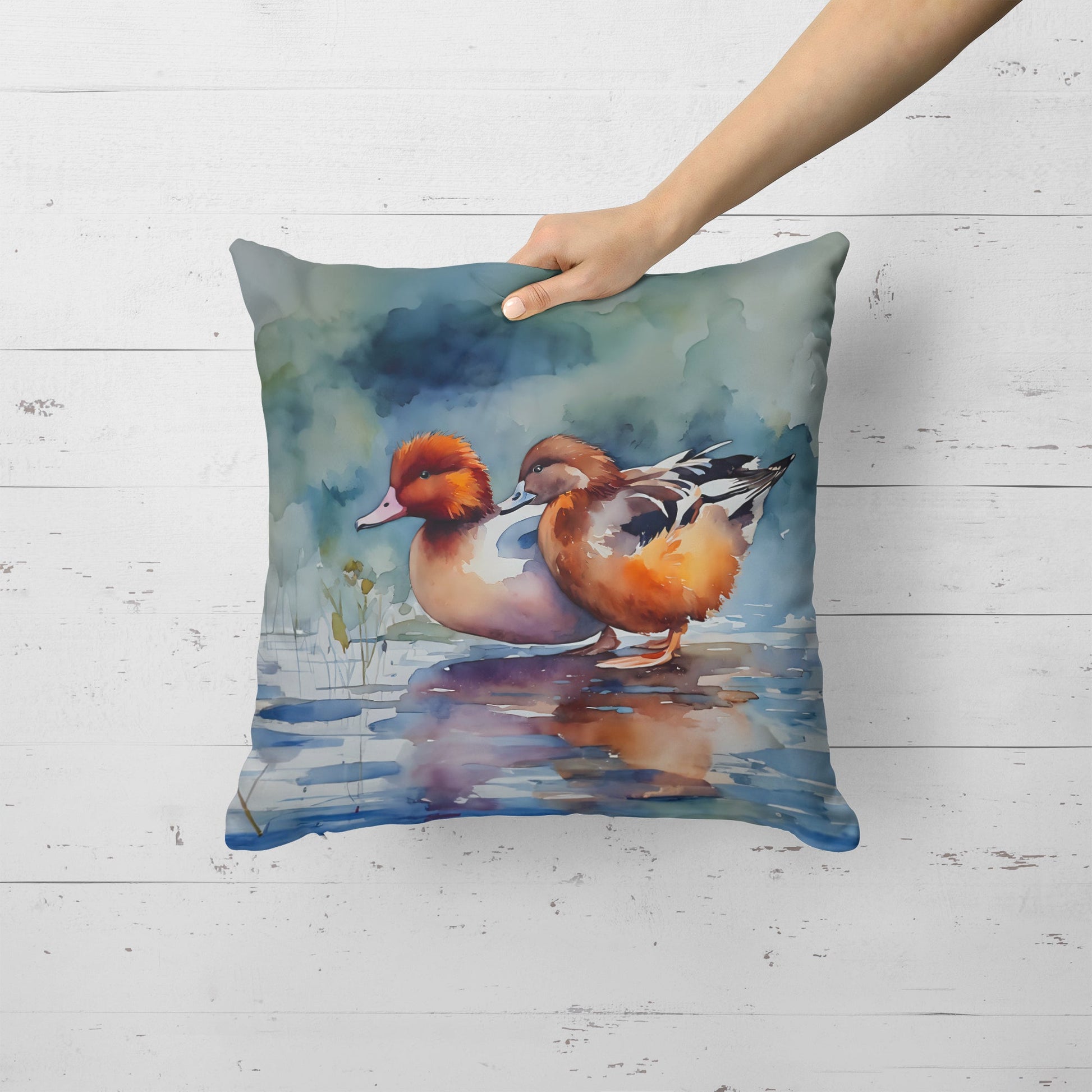 Redhead Duck Throw Pillow-1