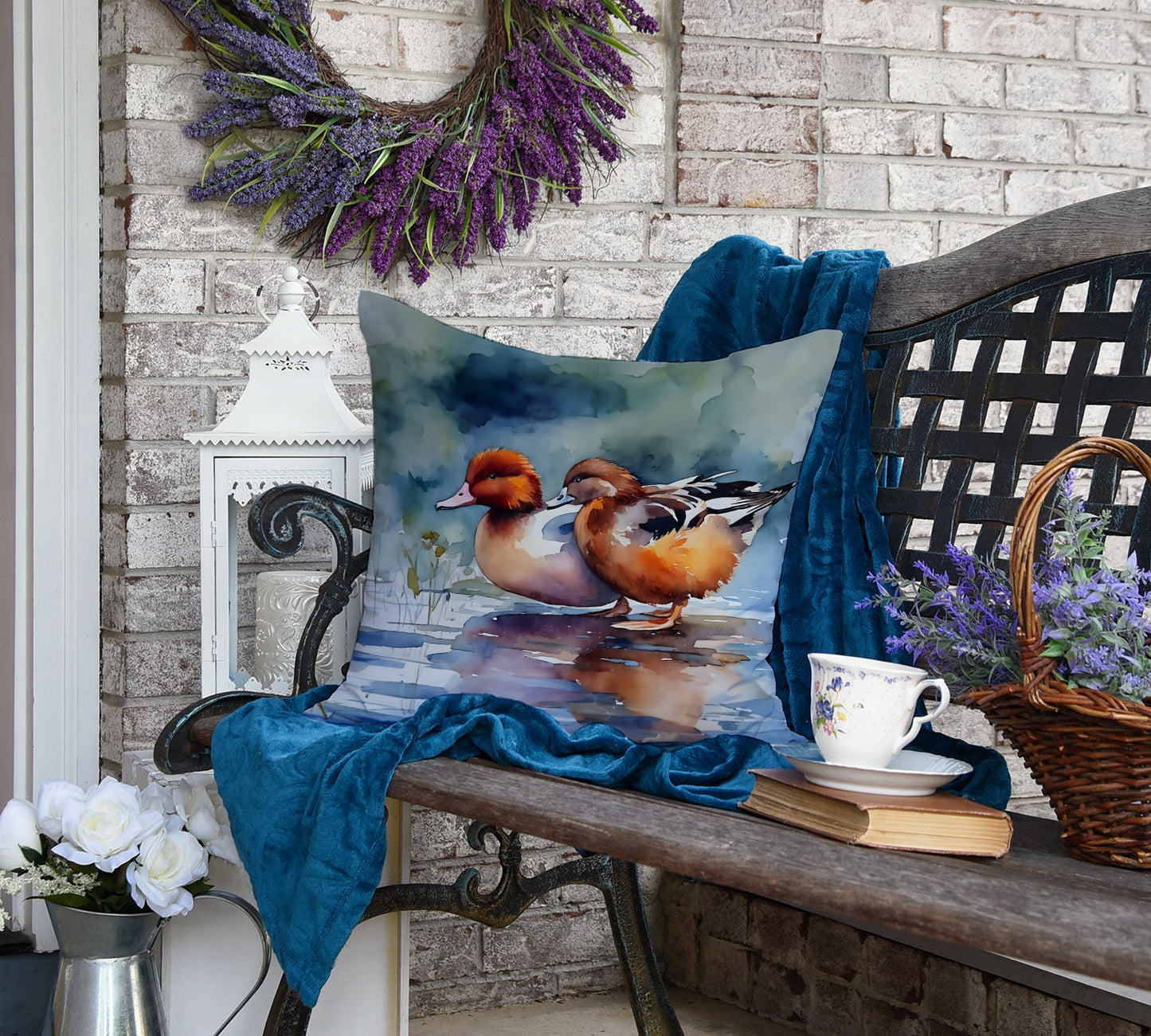 Redhead Duck Throw Pillow-3