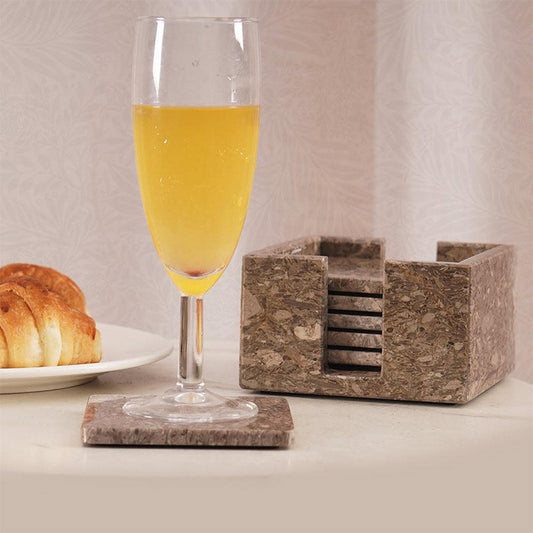 Full Square Coaster Set with Holder-0